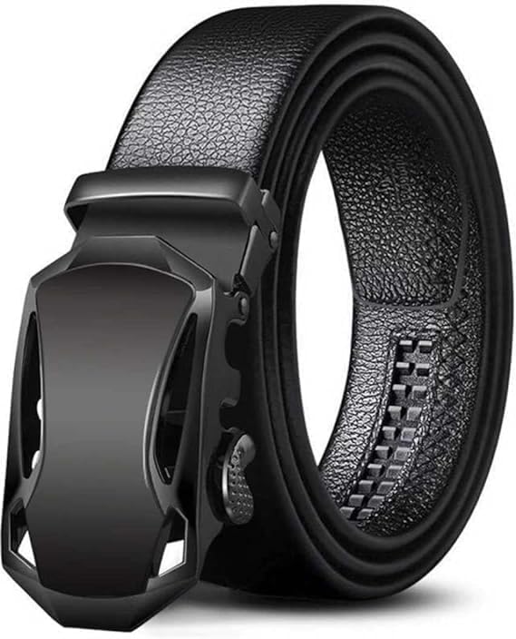 Image of ZEVORA Men's Auto Lock Buckle Leather Belt for Men, Formal /Casual,Autolock 01