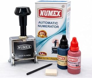 NUMEX (Bill Book) Heavy-Duty 6 Digit Automatic Numbering Machine 5.5mm | Super Fast Operation | Black &amp; Red Ink | Steel He...