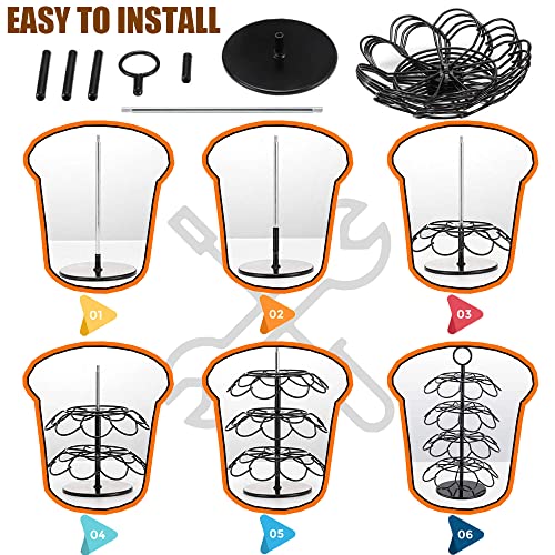 K Cup Holder, Coffee Pod Carousel Holder Organizer Compatible With 36 Pods Cup Pods, K Cup Carousel 360°Rotating Rack Stand Metal Diy Install Small For Home Office Bar Kitchen Cafe Counter #TOP2