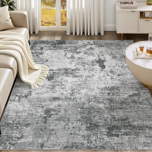 UERMEI 8x10 Neutral Abstract Rug