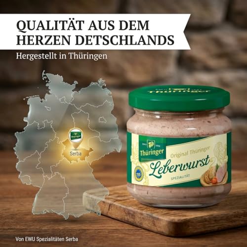 EWU Thüringer Leberwurst 160g - Originale Wurstspezialität im Glas