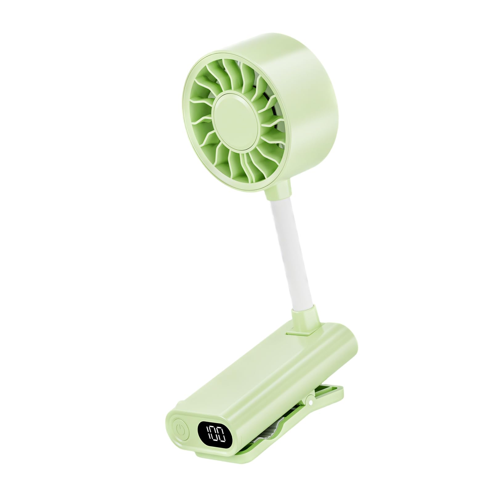 NMFLAB Bendable Hose Small Clip Fan with Strong Grip for Umbrella Chair Table Rechargeable Battery Operated Small Size Multiple Corner Fan