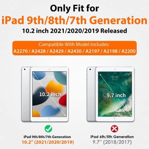 SEYMAC iPad 7th Generation Case,New iPad 10.2 Inch Case 2019[Pencil Holder]Slim Heavy Duty Shockproof Case with Strong Stand,High Impact Durable Protective Cover kids for New iPad 7th Gen,Green