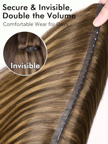 Extensiones de pelo de calidad de salón WIGNEE OVO, melena larga de 51 cm con microperlas 4