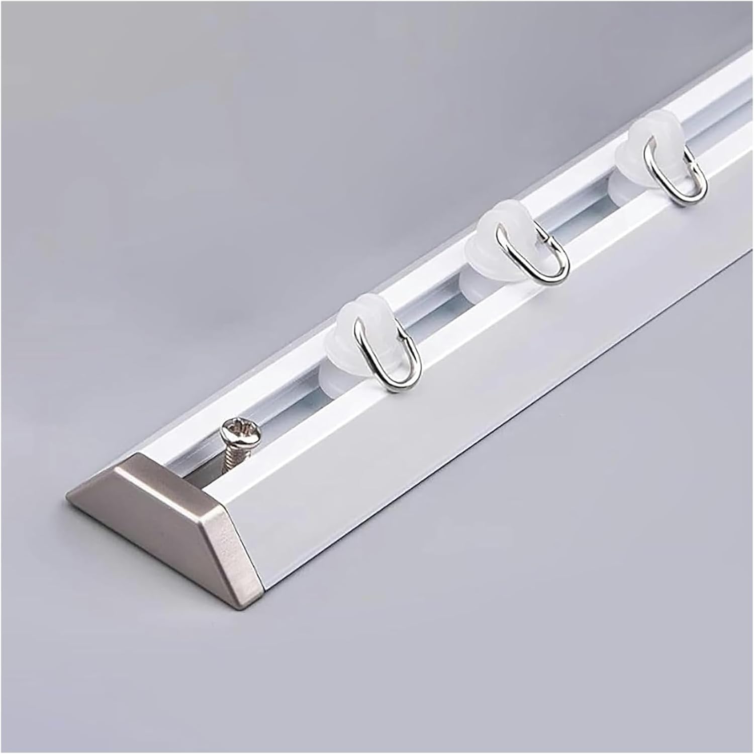 Ceiling Curtain Track Set, Curtain Rail, Ceiling Curtain Track Set for Living Room Bedroom Drop Ceiling Shower(White,1.5m/4.9ft)