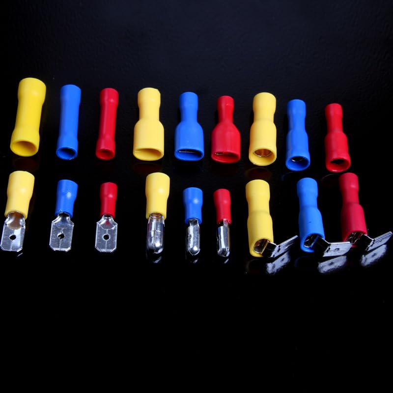 300PCS Waterproof Electrical Crimp Terminals Insulated Spade Terminals Connectors Kits with Box Wire Connector VUQLDHAYZ