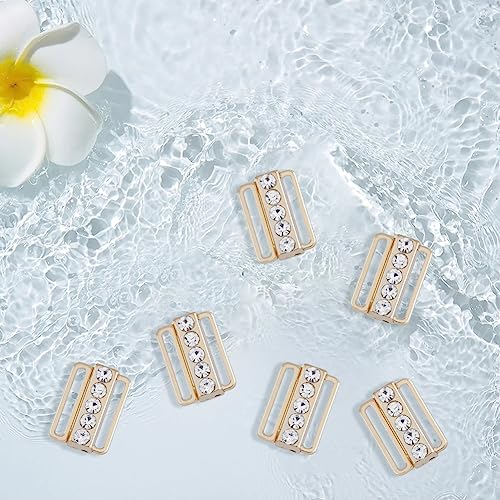 SUPERFINDINGS 16 Sets Bra Rhinestone Clasp Bra Buckles Front Closing Bra/Bikini Hook 19x13.5mm Replacement Hook Clasp Part 19x13.5mm Bra Clip Hook for Bramaking Swimsuit Clothes - Image 4
