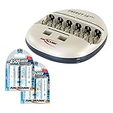 ANSMANN Individual Cell Battery Charger Energy 16 Plus for NiMH Rechargeable Batteries AAA, AA, C,...