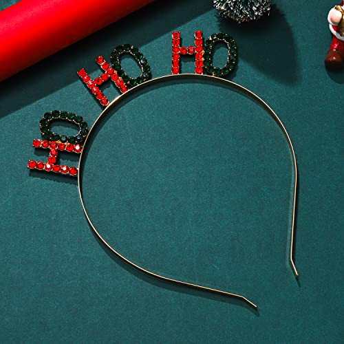 Christmas Headbands For Women Xmas Rhinestone Merry Christmas Hairbands Crystal Hohoho Hair Hoop Colorful It.s Christmas Headpiece Christmas Party Decorations Supplies #TOP5