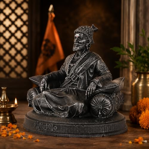 Image of KariGhar Resin Shivaji Rajeshahi Fantasy Idol Perfect For Car Dashboard And House Warming Multicolor,6.5 X 8.2 cm
