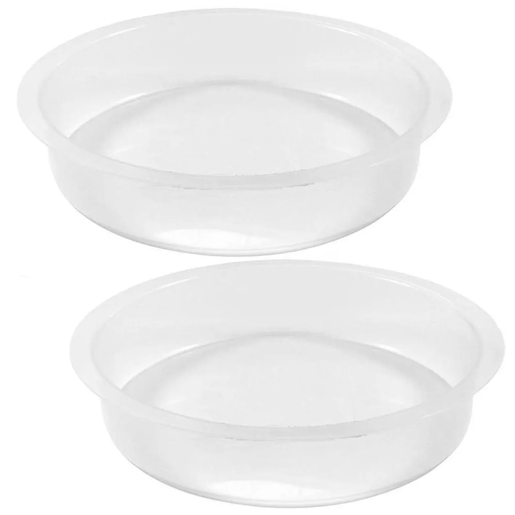 2 PCS Plastic Round Bird Feeder Water Bowl, Wild Birds Seed Feeding Station Tray Bird Bath Bowl, Garden Bird Water Dish Round Birdbath for for Birds Outside Bird Feeder Accessories Bird Bath Bowl