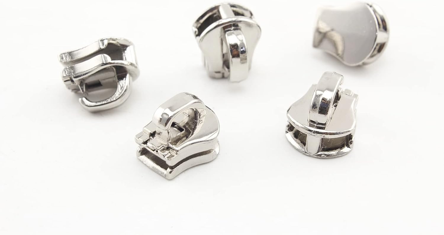 3dancraftit #3 zinc Alloy Zipper Slider for Metal Teeth Zipper Replacement Parts Zipper Repair 25 Pieces Nickel AC116