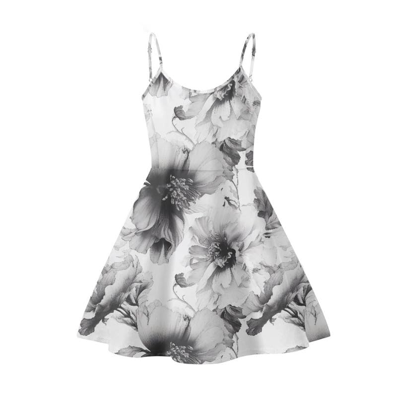 Image of Spaghetti Strap Midi Satin Dresses Summer Sleeveless Sundree Women Girl Beach Party Swing Dress
