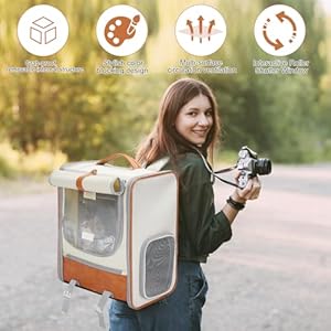   Pet-Carrier-Backpack-Bubble-Backpack-Carrier-for-Small-Medium-Cats-PuppiesCollapsible-Travel-Puppy-Carrier-Designed-for-Travel-Hiking-Walking-Outdoor-Beige