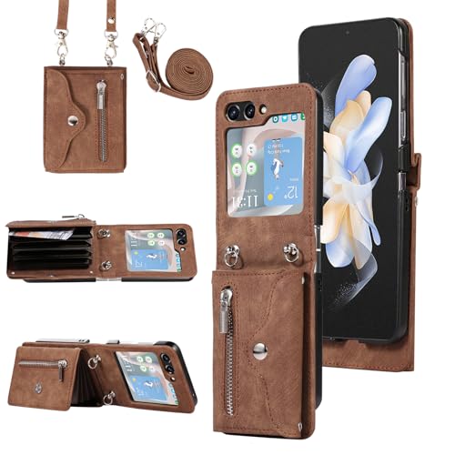 Coque Galaxy Z Flip 7 Asuwish marron etui de protection antichoc mince LLFQKBXK US