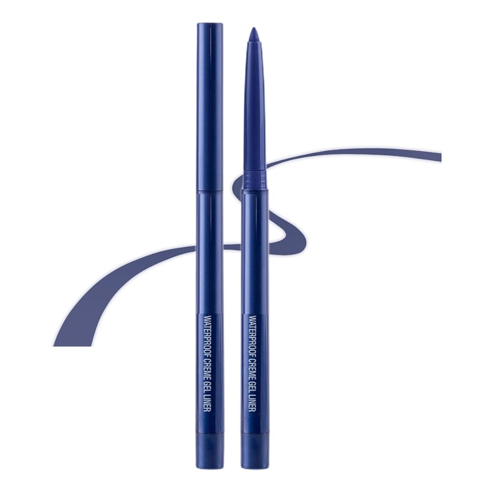 ONarisae eyeliner pencil retractable eyeliner creamy pigmented smudge proof eye liner pen shimmer Dark Blue