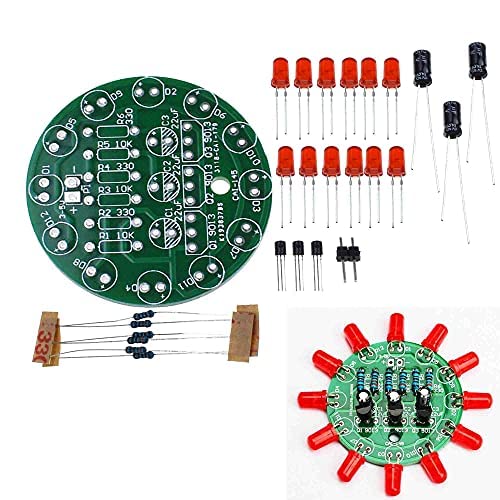 DIY Electronic kit Set LED Round Water Light Making kit for Skill Training Soldering Practice Parts