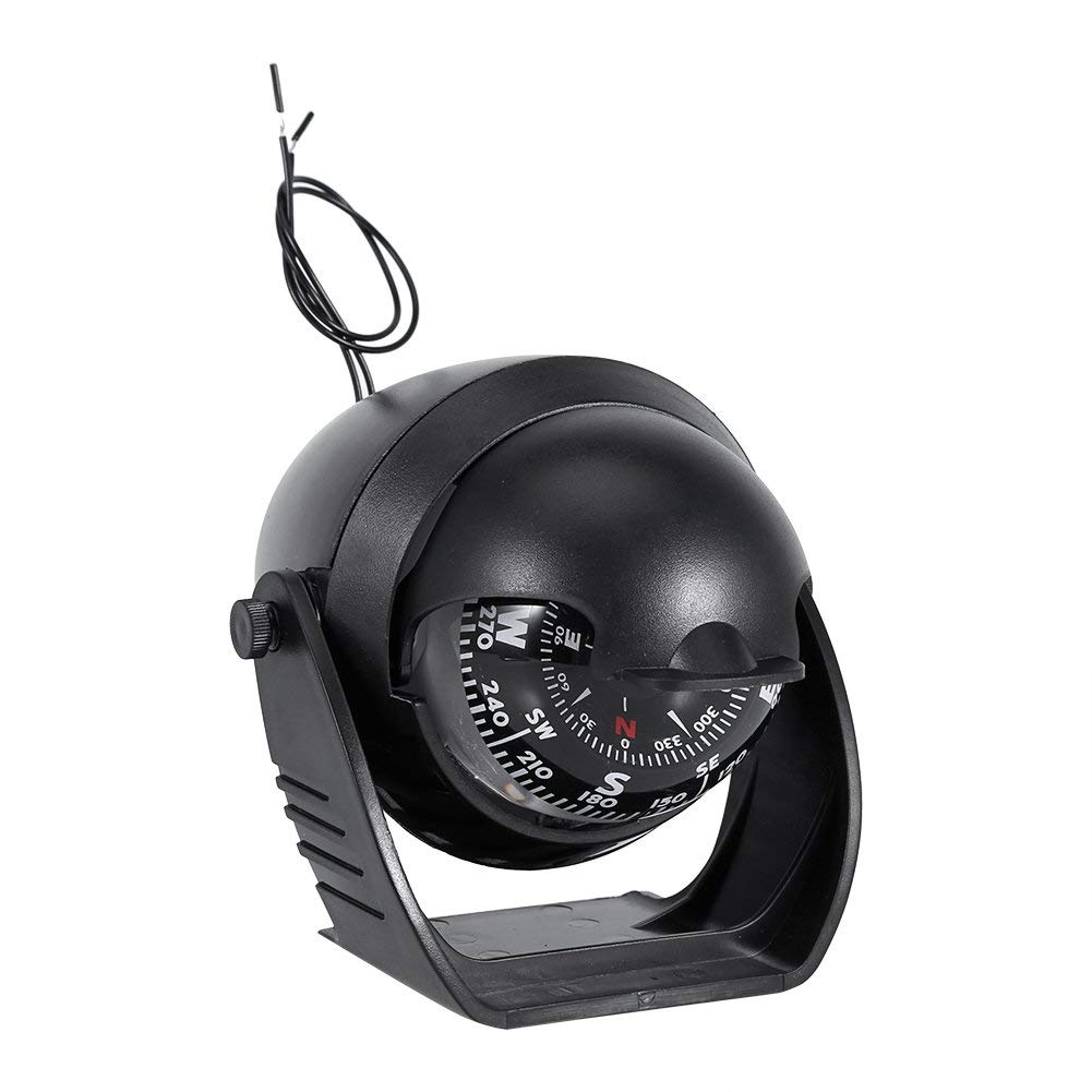VGEBY Boussole pivotante, Boussole de Navigation électronique de Haute précision avec lumière LED pour Voiture de Bateau
