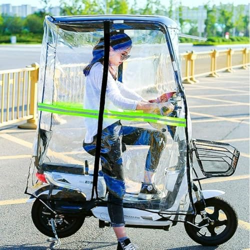 Osłona przeciwdeszczowa do skutera mobilnego, uniwersalna osłona przeciwsłoneczna do motocykla elektrycznego z paskami odblaskowymi i kieszenią