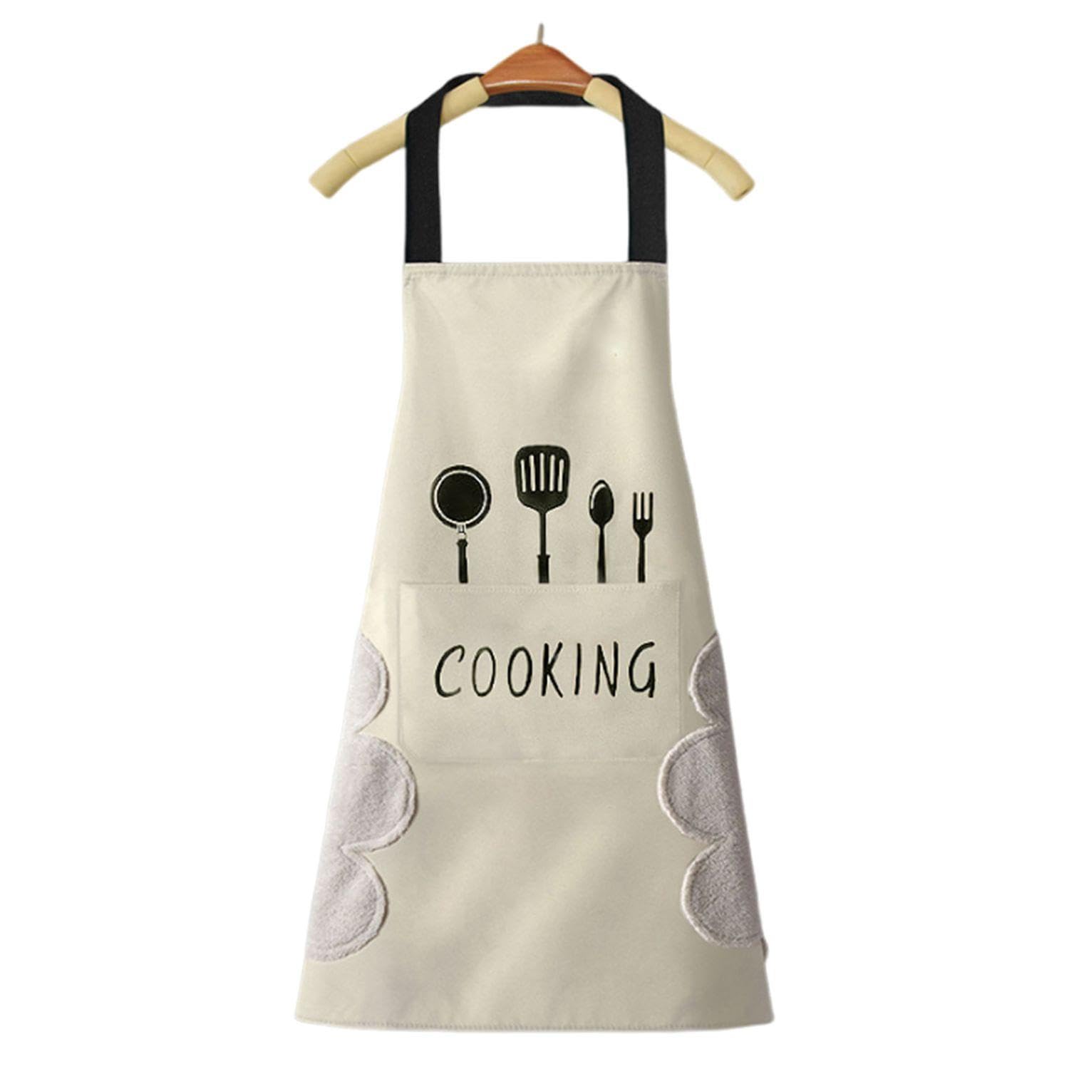 SLAXJNE Delantal Estampado De Vajilla De 1 Pieza, Delantal Resistente Al Agua Y A Las Manchas, Delantal De Bolsillo Grande, Delantal De Corbata, Delantal De Cocina para Hornear, Delantal De Jardín