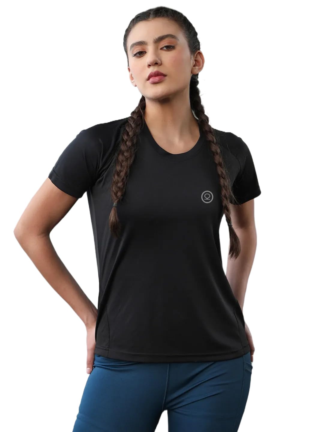 Gym Tshirt for Women Workout Activewear Regular Fit T Shirt for Woman Round Crew Neck Half Sleeves Best for Sports and Outdoor Activities