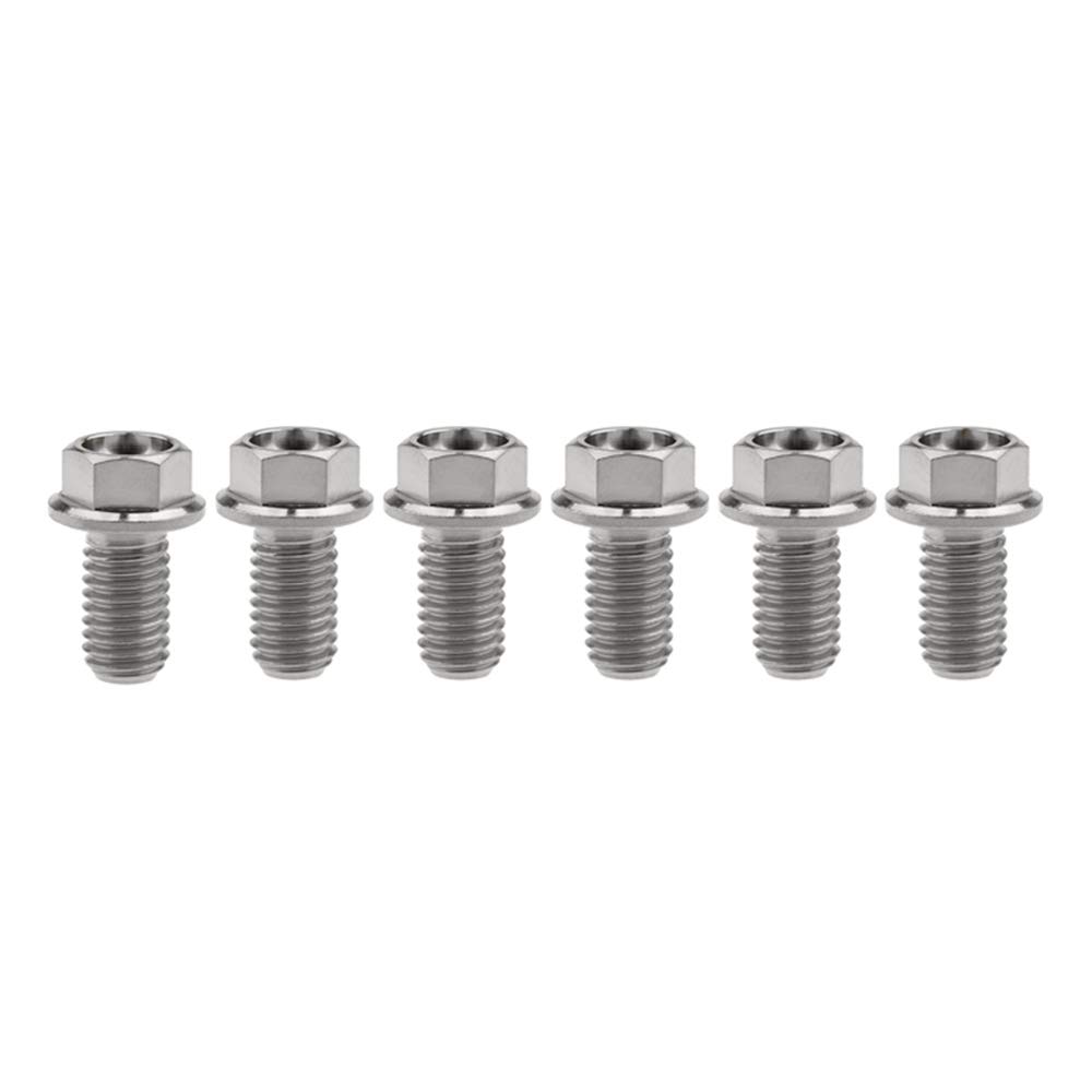 DWAMMEBRS M8x15-65mm Flange Hex Head Screws Pich 1.25mm Pack of 6 for Motorcycle Bike Parts(Titanium,M8x15mm)