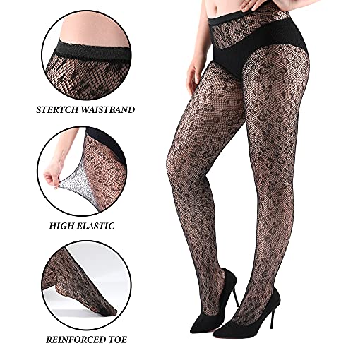 Image of Fishnet Stockings Lace Patterned Tights High Waist Pantyhose Fishnets for Women
