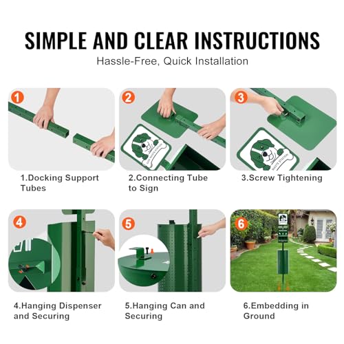 Image of VEVOR Dog Waste Station, 11.5 Gallon Pet Waste Station with Lockable Bag Dispenser, 50 Can Liners & 600 Waste Bags, Outdoor Pet Poop Station for Apartments, Parks, Backyard, Dog Waste Disposal System