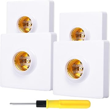 E27 Screw Light Bulb Socket Holder 110-250V 6A E27 Lamp Holder Base Ultra-Thin 2.2CM E27 Wall Socket Edison Screw E27 Bulb Holder for Ceiling Light Fitting