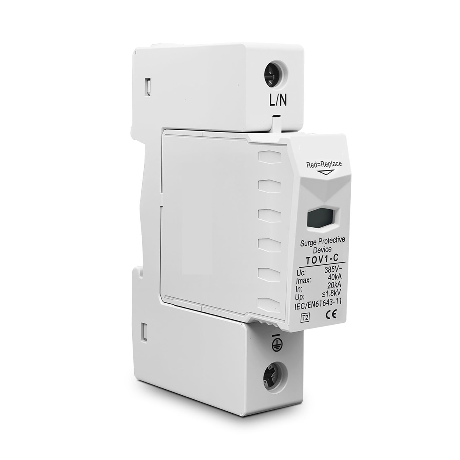 Protecteur de surtension domestique AC SPD 1P 20KA 40KA 60KA, dispositif de Protection contre les surtensions basse tension 275V 385V