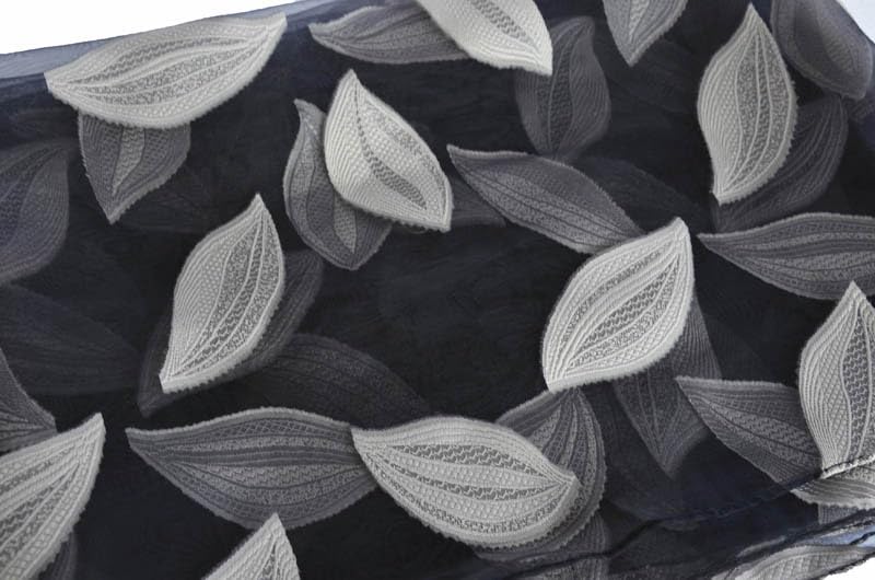 Elegant flower leaf/rose embroidered transparent scarf, transparent stiff gauze shawl, 9 colors to choose from2