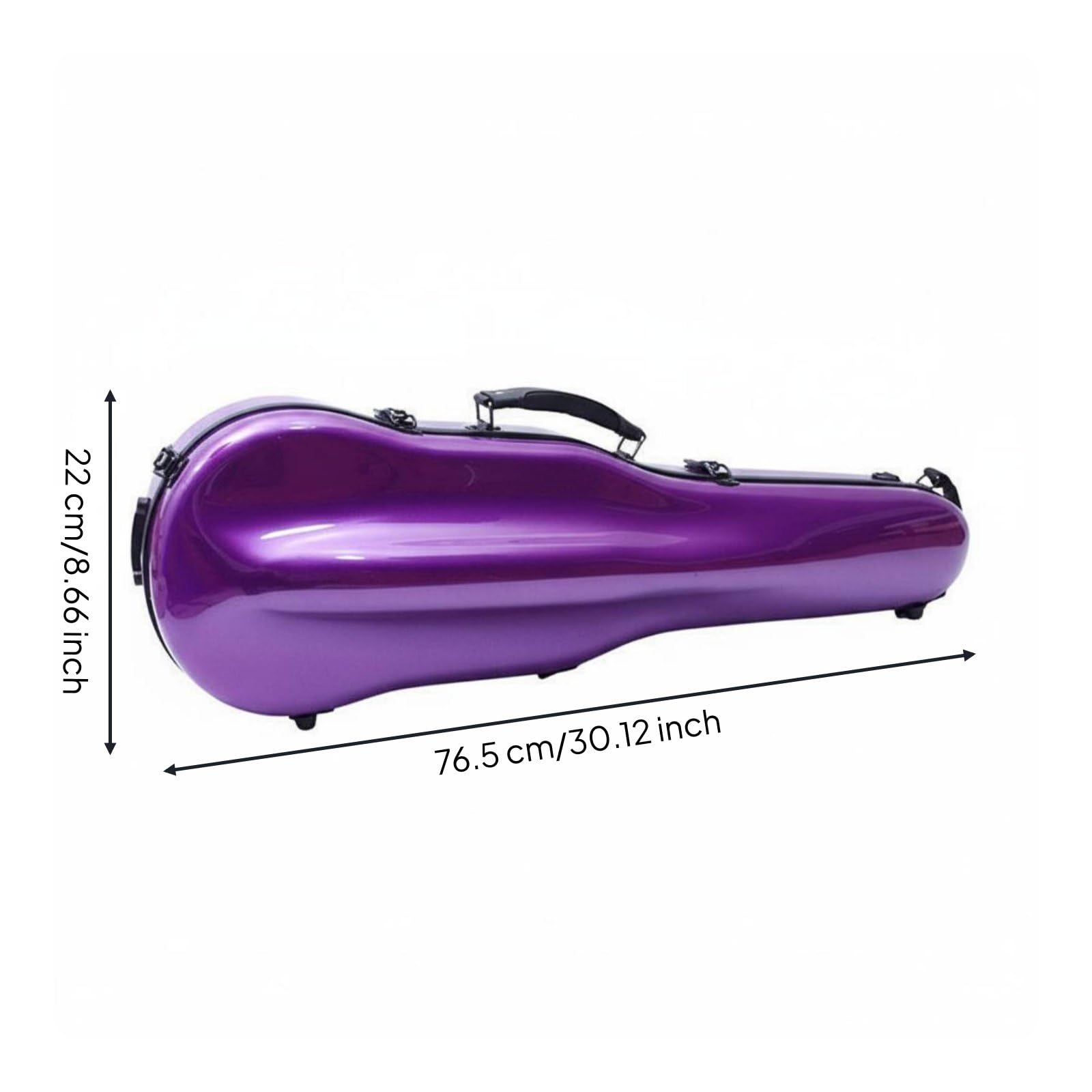 F Fityle Caja para Violín 4/4 con Cubierta Exterior Fibra Carbono Ligera y Resistente a Arañazos con Dos Soportes Cuerdas E Higrómetro Integrado para Uso Profesional, Morado
