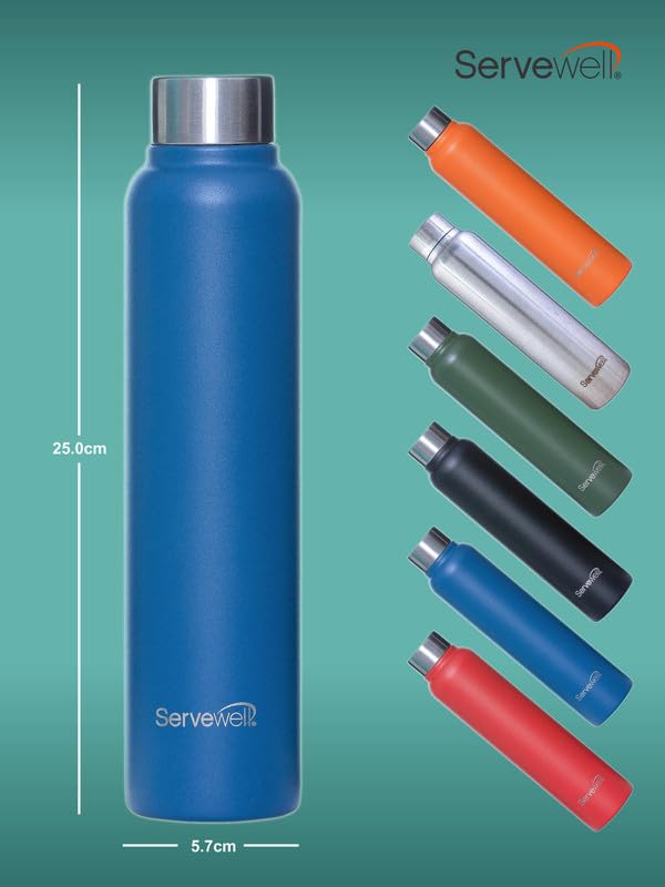 Image of Servewell 1 pc Sleek - SS Single Wall Bottle 600 ml - Imperial Blue