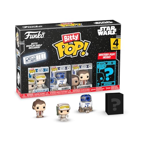 Funko Bitty Pop! SW - Luke 4pkund eine Überraschungs-Mini-Figur - 0.9 Inch (2.2 cm) - Star Wars Sammlerstück Stapelbares Display-Regal Inklusive - Geschenkidee Party-Tüten-Strumpf