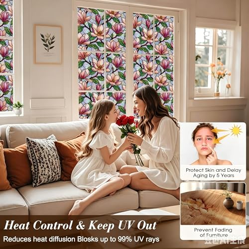 Película decorativa para ventana estilo Magnolia 44.96x399.80 cm miniatura 6