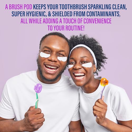 gurunanda brush pods - toothbrush cover for manual amp electric toothbrush keeps toothbrush fresh amp clean travel accessories with natural essential oil vapors 1 pack