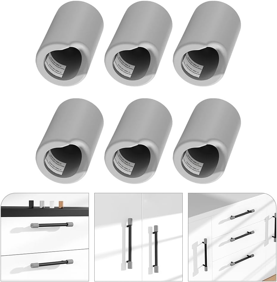 Veemoon 24pcs Drawer Handle Edge Protector Drawer Pulls Silicone Corner Anti-Collision Furniture Handle Bumpers Baby Proofing Corner Guards for Baby Safety, Strong Adhesive