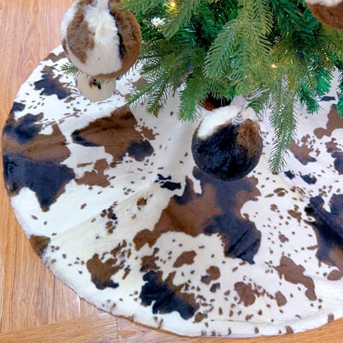 DecroXmas Weihnachtsbaumdecke mit Kuh-Print, 78 cm, rund,...