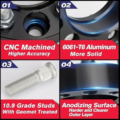 KSP 2-inch Front Leveling Kit +2-4 Upper Control Arm + 6x135 2inch Hubcentric Wheel Spacers for F150 2004-2014