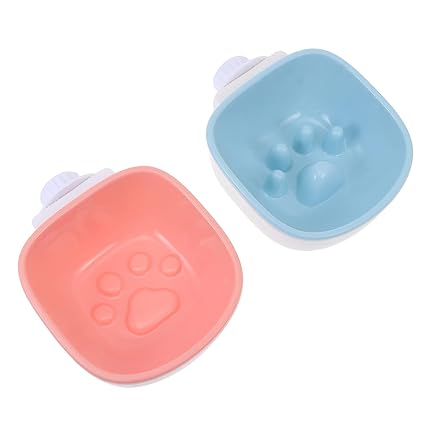 ULTECHNOVO 2pcs Dog Slow Feeder Bowl Slowing Feeding Food and Water Dish Pet Hanging Bowl Eating Feeder Container for Puppy Kitten Cage Accessory