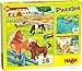 Produktbild HABA 305237 - Puzzles Bauernhoftiere, 3 Puzzles mit 12, 15 und 18 Teilen und unterschiedlichen Tiermotiven, Puzzle ab 3 Jahren