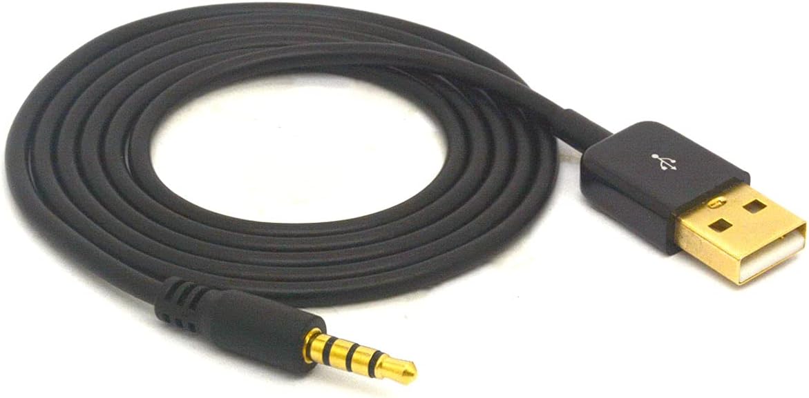 HTGuoji 3.5mm to USB Cable Adapter 3.5 Male to USB Male Charge and Data AUX Cable MP3 MP4 Players, Headphones, Voice Recorder