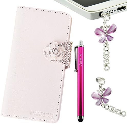 GT-S5830i Case, 3in1 3D Bling Crystal Diamond Leather Wallet 2014 New Design with Credit Card Slot Flip Diamond Case Cover for Samsung Galaxy Ace GT-S5830i S5830 + Gift Free Stylus (ramdom color) + one Free Unique Butterfly Anti Dust Earphone Jack Plug