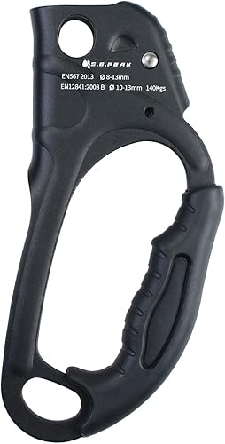 Miniatura 10 de S.E.PEAK Hand Ascender - Equipo de equipo de rapel fuerte certificado CE con mango de goma ergonómico para arbolistas de árboles trepadores,