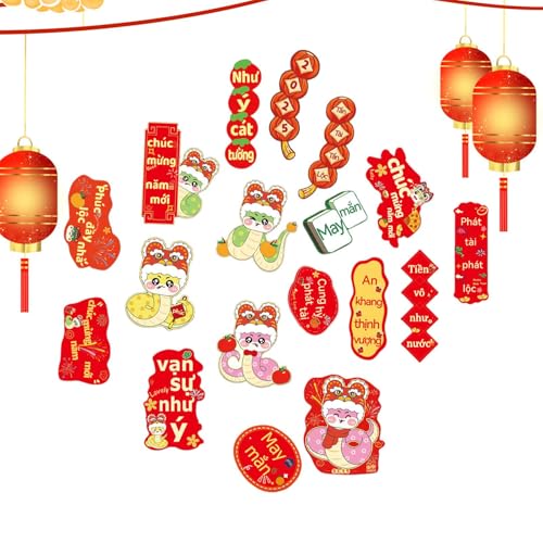 Vietnamese New Year Decorations - Lunar New Year Decorations | Chinese New Year Decorations | New Year Hangable Pendant 2025 | Year Of The Snake Photo Booth Prop, Lucky Prosperity Charm For Plants