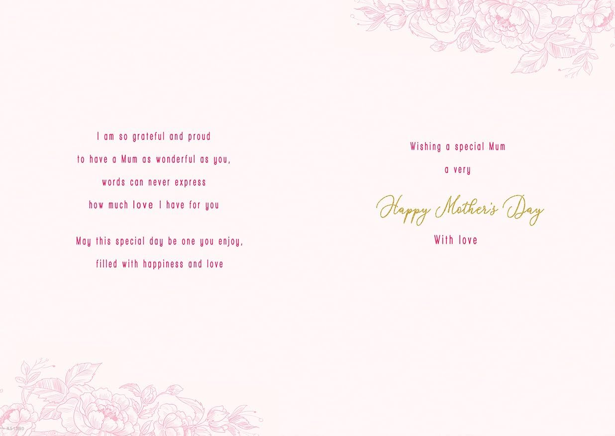 Piccadilly Greetings Mother's Day Card, Especially For you Mum - 10 x 7 inches