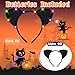 DUDUCOFU LED Light Up Princess Accessories, Black Cat Ears Headband for Little Girls