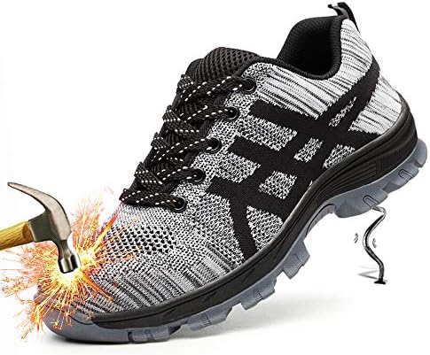 showcai Unisex Steel Toe Work Shoes Industrial&Construction Shoes Puncture Proof Safety Shoes …