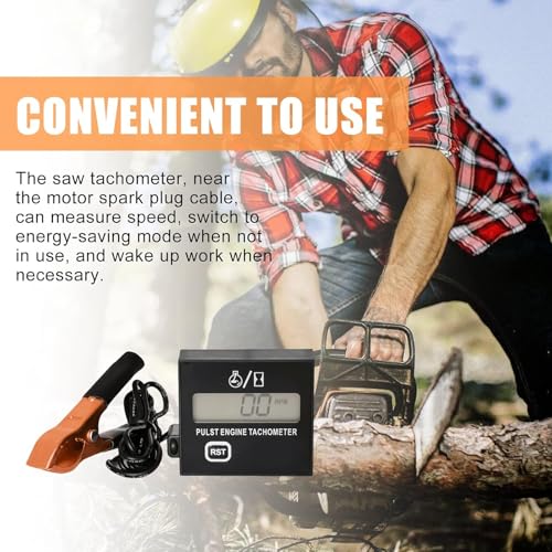 Digitaler Drehzahlmesser, 2 Takt Induktiver Drehzahlmesser, Digital Tachometer mit Stundenzähler, Drehzahlmessers Motorsäge für Motorrad Schneefräse Motocross Rasenmäher Generator Kettensäge
