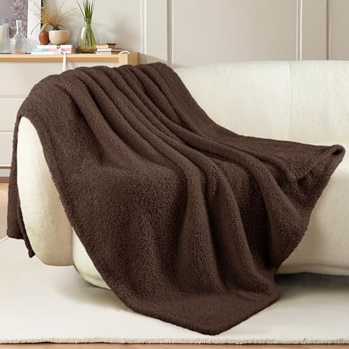 Exclusivo Mezcla Soft Fleece Throw Blanket for Sofa Couch Coffee